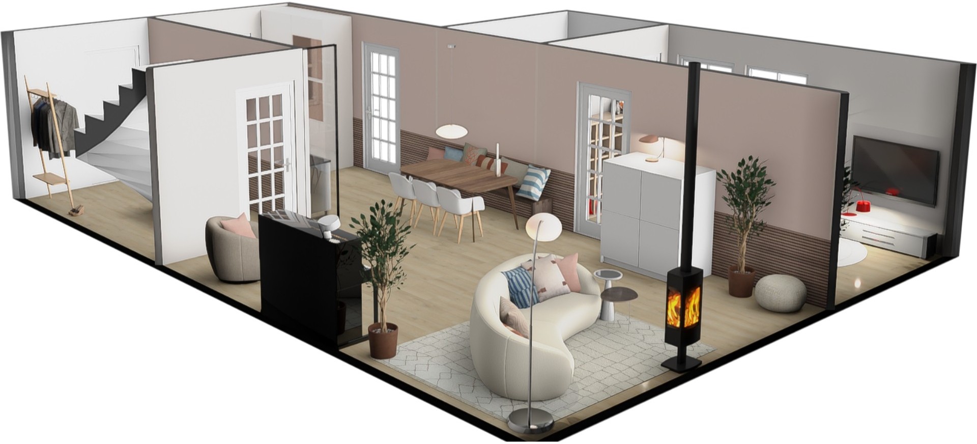Gezinswoning 3D interieurontwerp