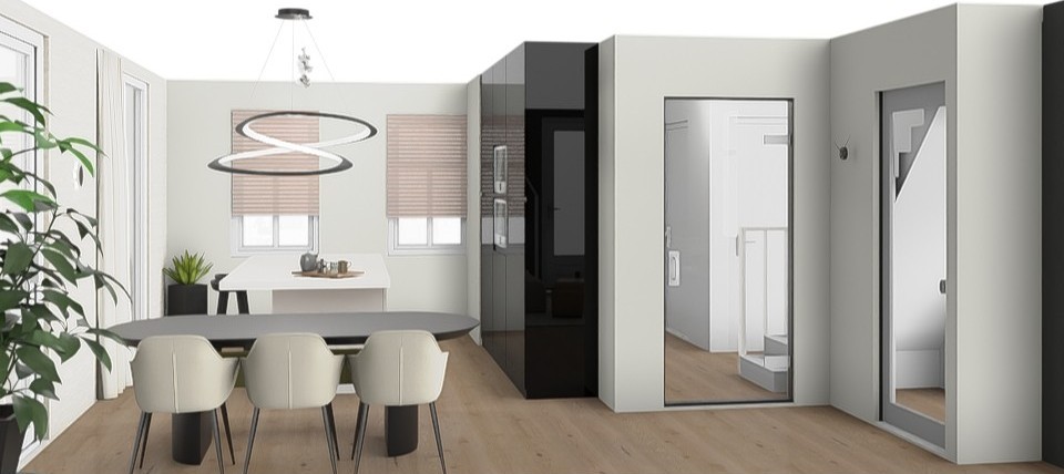 ontwerp 3D eethoek woonkamer